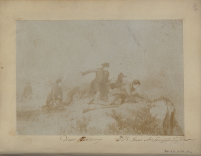 Hertenjacht, uit een gravure door Sir David Brewster